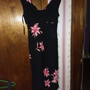 Black dress with floral design